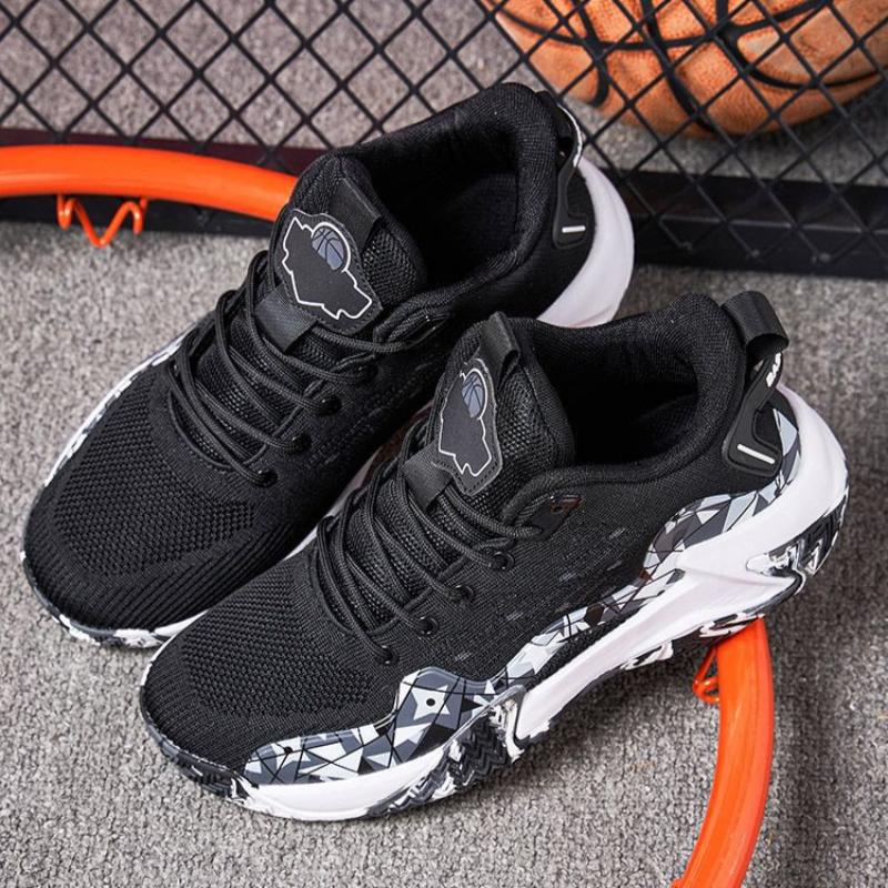 Men's Basketball Shoes, Flying Weave, Breathable, Wear-resistant, Practical, Youth Student Running Shoes