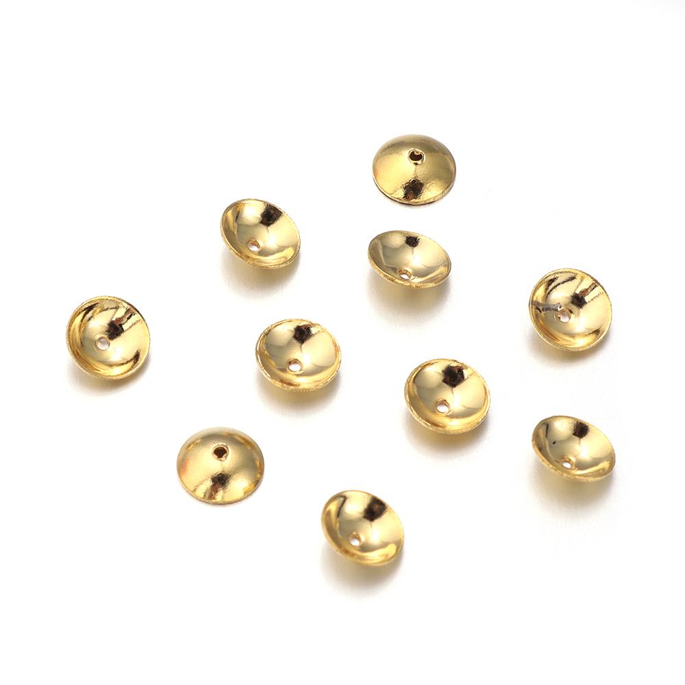 

50-100pcs 3/4/5/6/8mm Gold Color Stainless Steel Round Bead Caps Spacer Beads for Jewelry Making DIY Components Accessories 3mm