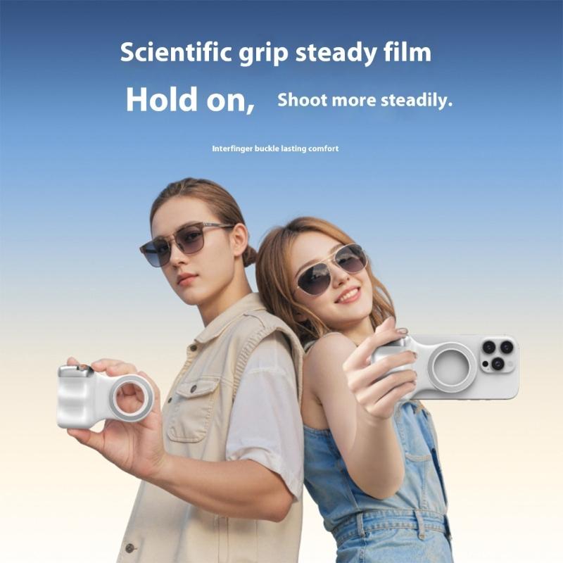 Wireless Bluetooth-compatible Tripod Handle with Against   Slip Magnetic Base Easy To Use for Smartphones Action Cameras