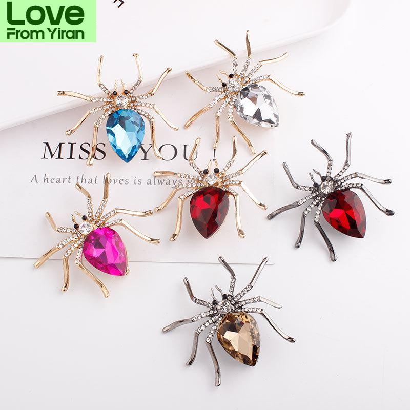 

Творческая имитация хрустальных пауков Броши Стразы Насекомые Металлические булавки Одежда Аксессуары Украшения для вечеринок Подарки
