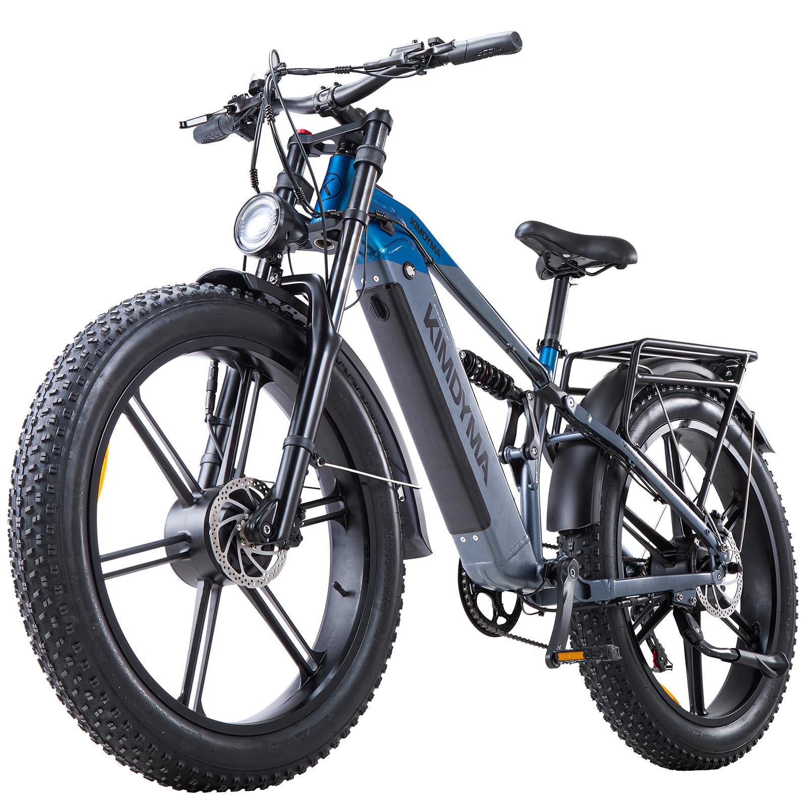 Elektrický bicykel do každého terénu KIMDYMA 26  1000Wx2 Motor Plne odpružený Dospelý Elektrický bicykel 48V 20AH LCD Displej Maximálna rýchlosť 50Km/h K03 modrá