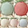 Ins Nordic Simple Round Cushion Cute Sofa Pillow Super Soft Waist Pillow Bay Window Girl Room Decor Pouf  Lace Pleated Futon