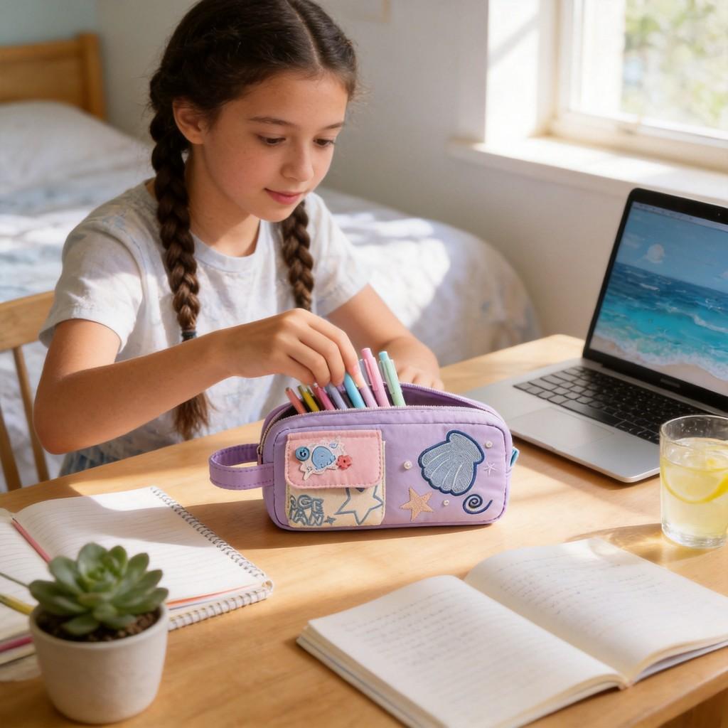 Astuccio Serie Oceano in Poliestere per Studenti e Materiale Scolastico