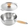 Yoshikawa Stainless Steel Yukihira Pot with Drip-Free Spout, 20cm (2.3L), IHGas Compatible + Lid Set, Made In Japan, Aikata (PD3007, PD3008, PD3009)