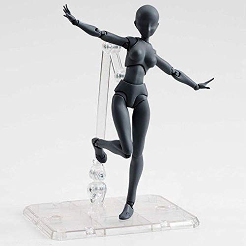 Action Figure Body-kun DX & Body-chan DX PVC Model SHF Children Kids Collector Toy Gift Drawing Mannequin Figure Model Artist (Black Female)