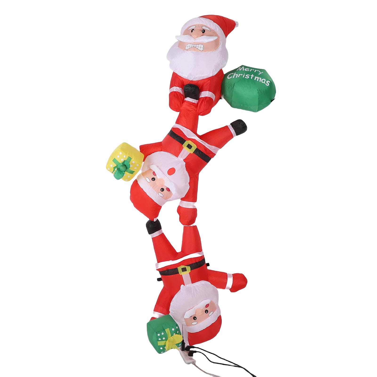 

8.2FT Надувной Альпинизм 3 Деда Мороза 210T Полиэстер Водонепроницаемый Подвесной Надувной Дед Мороз со Светодиодной Подсветкой для EU Version