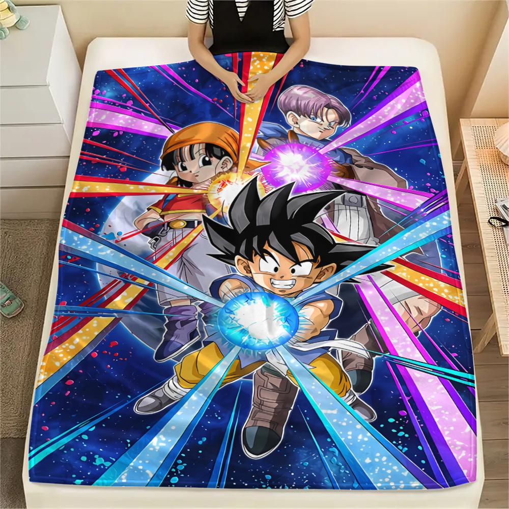 Dragon Ball character Print Flannel Blanket High quality Comfortable for All Seasons Home Decor Warmth and Comfort Perfect for Christmas Gifts