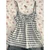 TrendHub Suspensórios Femininos Padrão Riscas Casual Y2K Retro Harajuku Moda Nova Street Punk Doce Hip Hop Fofa Hottie Baby Tops Curtos Emo