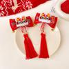 Hanfu Headdress Children New Year Hairpin Chinese Style Red Bow Hair Clip New Year Barrettes  Girls