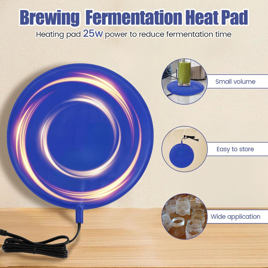 Brewing and Fermentation Heating Pad Waterproof Sourdough Warming Mat 25W For Beer Wine Spirits Seedling Home Alcohol Making