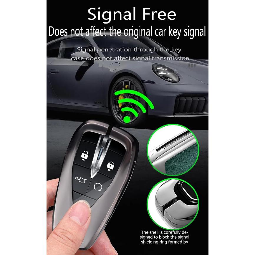 Leather Metal Car Key Fob Cover Case Fit for Changan CS35PLUS CS55PLUS CS75PLUS CS75 Eado UNI-T UNIK Oushang X5 X7 EV 2022 2023 Keychain Key Shell