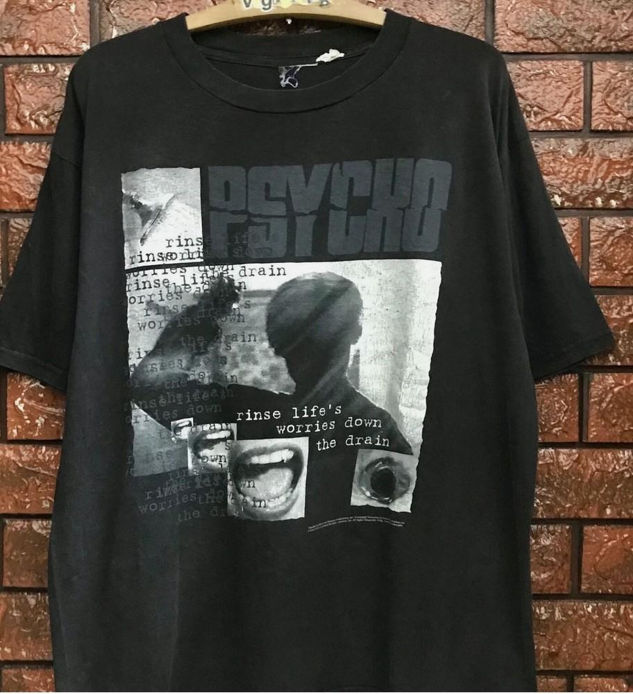 Vintage 90s Psycho The Movie 1960 Horror Cult Movie by Alfred Hitchcock T Shirt Unisex T-Shirt XXL