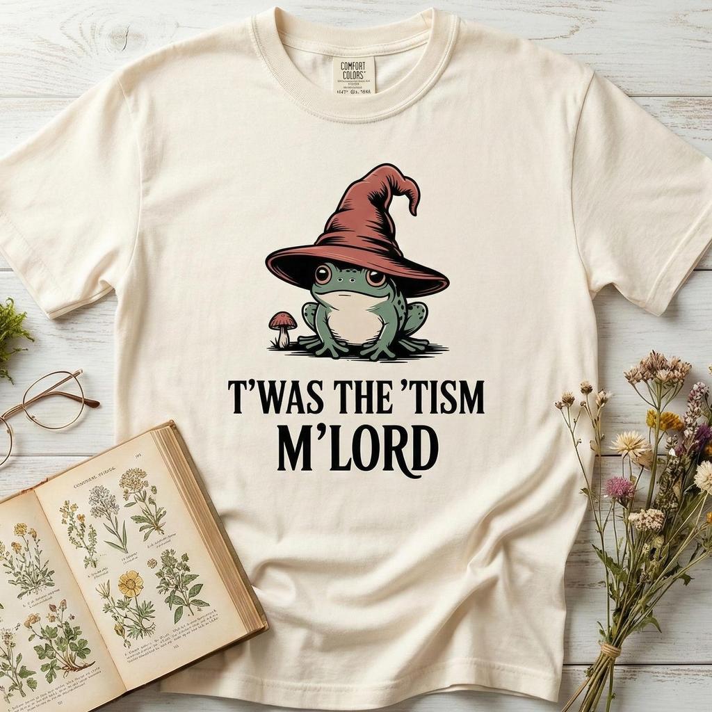 Twas The Tism MLord Zauberer Frosch Shirt, Lustiges Autismus Meme T-Shirt, Goblincore Neurodivergent Geschenk, Comfort Colors 1717, Lustiges Frosch T-Shirt