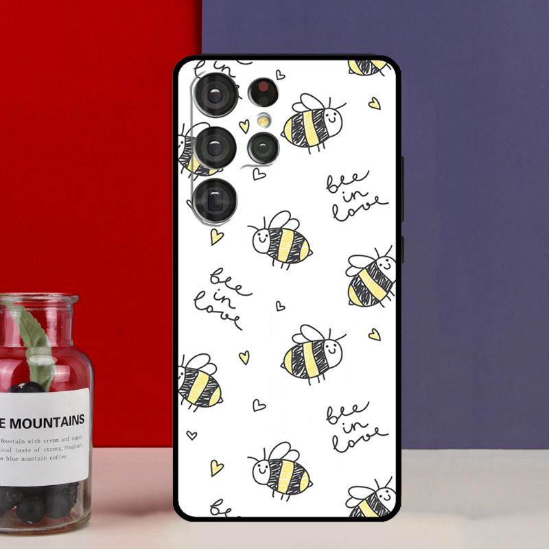 Bee Bumblebee Pattern Funda Case For Samsung Galaxy S25 Ultra S9 S10 S20 S21 FE S22 S23 Plus S24 Ultra Phone Cover