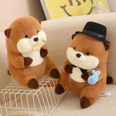 Niedliche süße Capybara-Figur mit Turban, Plüschtier, Cartoon-Stoffpuppe, Mädchen, Schlafpuppe, Geschenk