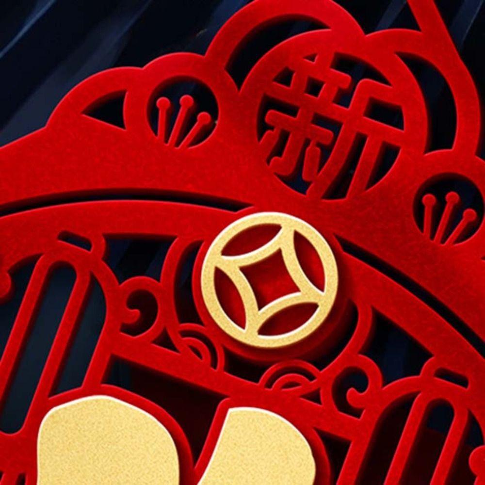 Flocking Spring Festival Couplet Hollow Design Window Paper-cuts Shopping Mall