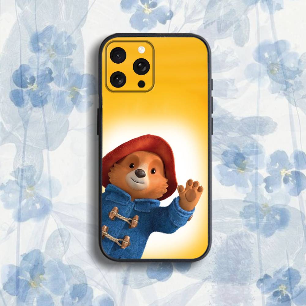 Cute P-Paddington B-Bear Phone Case For iPhone 17,16,15,14,13,12,Pro,Max,Plus,E,SE4,Air,Mini Black Soft Box