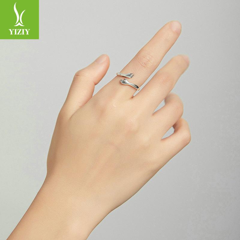 925 Sterling Silver Hug Ring For Women, Give Girlfriend Couple Ring Ring Jewelry Bsr176