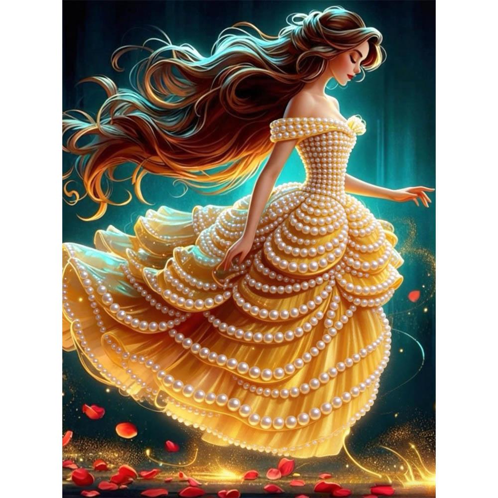 

Disney Beauty and Beast Artificial Pearl Artwork Handmade Gift Suitable for Wall Decoration Suitable for Both Home and Office Environments 35x45cm