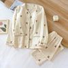 2022 Cotton Gauze Pajama Set with Chest Pads - Summer & Autumn Long Sleeve Women's Homewear
