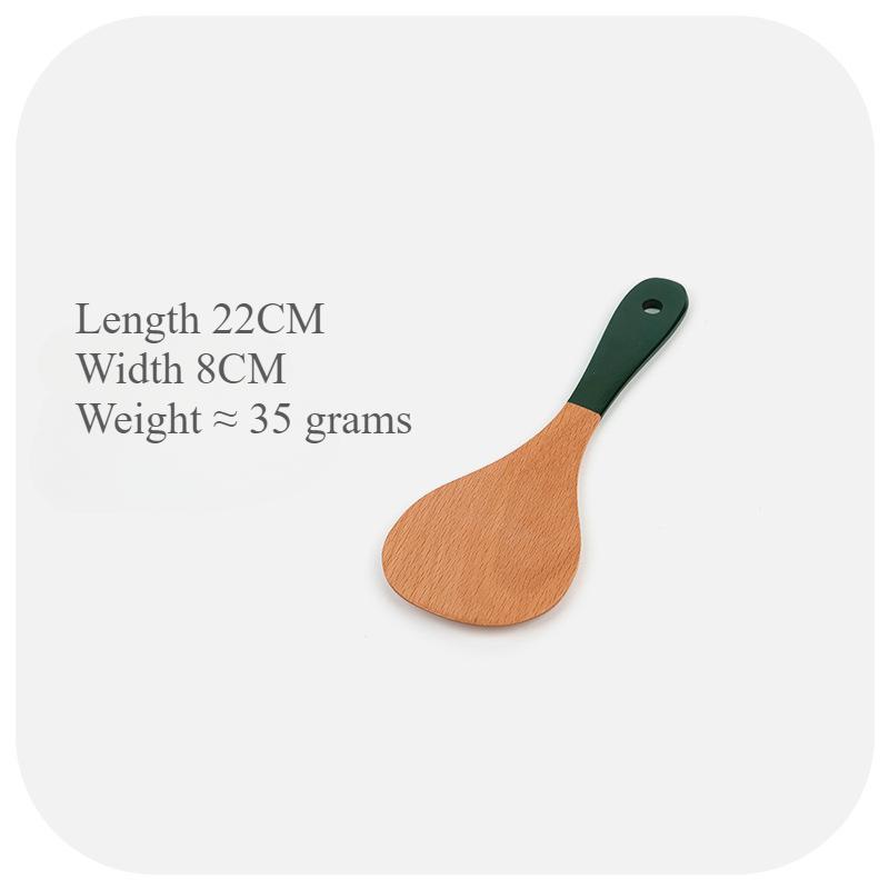 

Темно-зеленый Длинная ручка Деревянная Кухонная утварь для приготовления пищи Антипригарная Лопатка для жарки Устойчивая к нагреву Суповая ложка Приспособление Кухонный аксессуар
