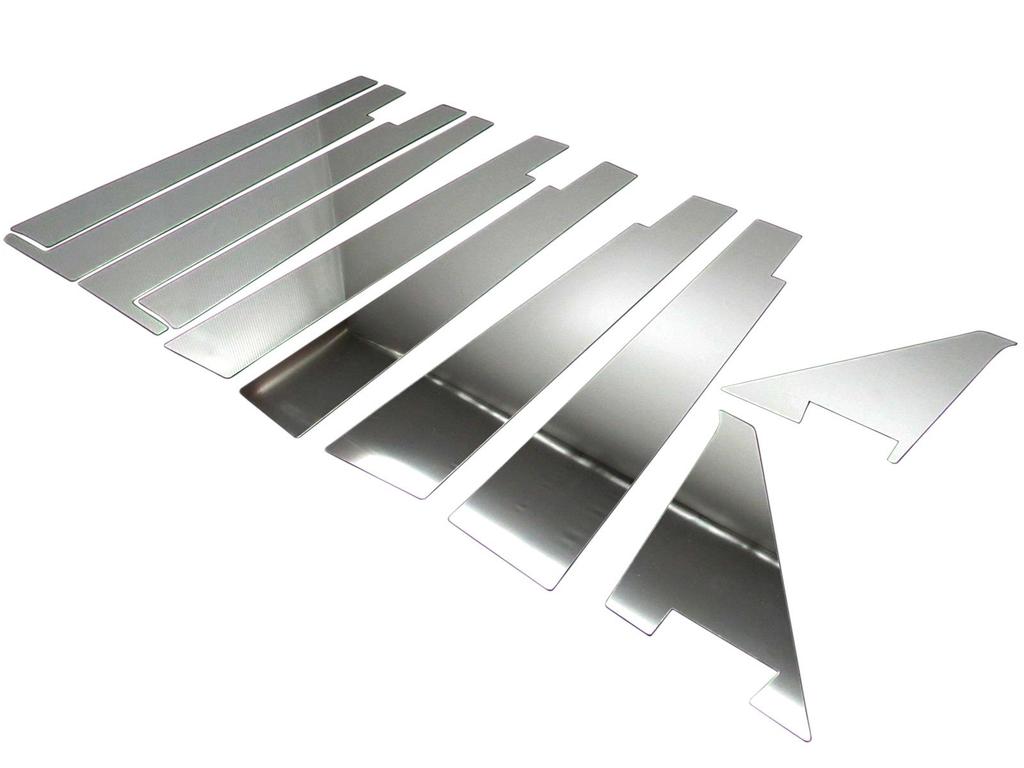 BRIGHTZ Stainless Steel Plated Pillar Panels for Toyota Solio MA15S with Visor for and Ultra-Mirror (10-Piece Set) (PIL-SIL-236) MA, MA15, A15,