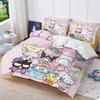 Sanrio My Melody Kuromi Pochacco Anime Bettbezug-Set Comforte Bedruckte Cartoon-Bettwäsche-Sets für Doppelbetten Weihnachtsgeschenke 3-teilig