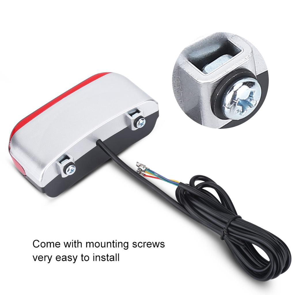 36V Electric Brake Light, Super Bright LED Rr Tail Warning Lamp with Mounting Screws, for Electric Scooters and Cycling