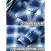 Plaid Flannel Shirt Jacket Men‘s Quilted Lined Coats with Removable Hood Winter Thick Hoodie Outerwear Heavy Shirts