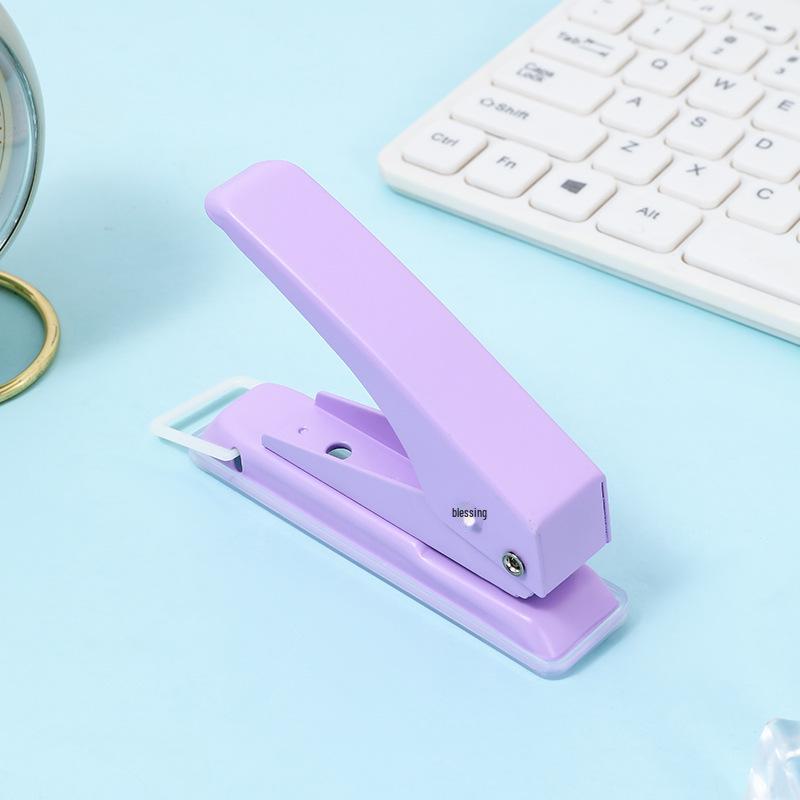 Perforator de hârtie A4 cu foi libere Macaron Color, gaură rotundă de 6 mm pentru bricolaj și studenți