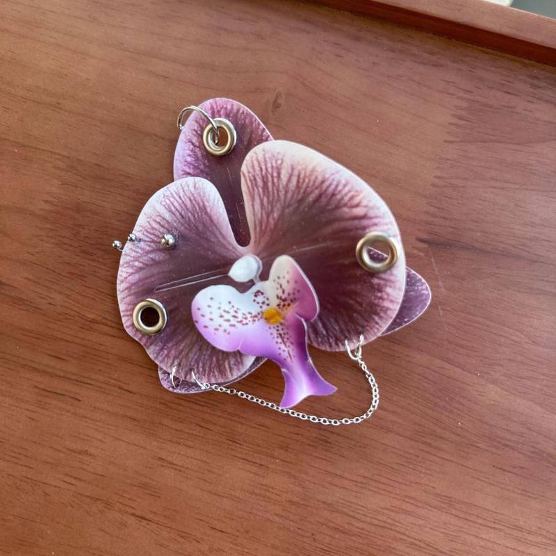 Creative Exquisite Simulation Phalaenopsis Orchid Keychain Pendant Backpack Hangings Decoration Accessories Gifts