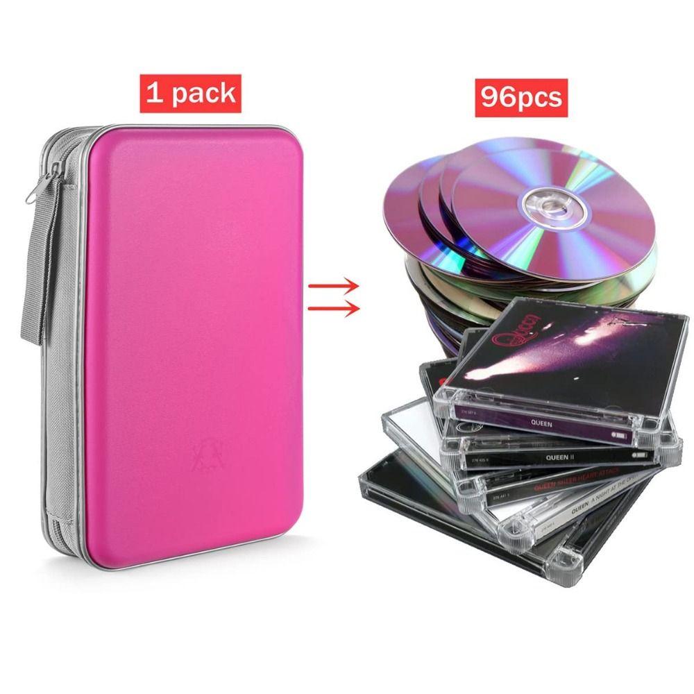 Portable CD Case Holder 96 Capacity CD Case Wallet Media Storage Box DVD Bag CD/DVD Album