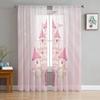 Luxury Fairy Tale Princess Pink Castle Radial Tulle Curtain Bedroom Window Cafe Hotel Decor Living Room Drape Curtains Light Filtering Polyester Area