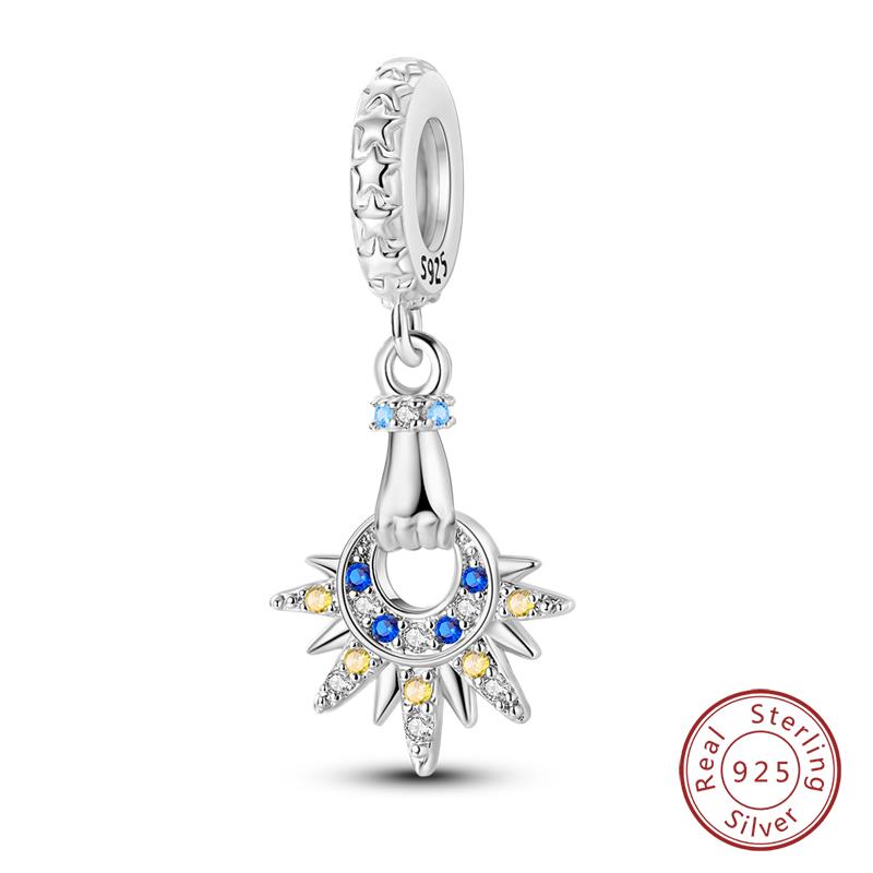 100% Real Copper Classic Devil'S Eye Charms Beads For Women Fit Original Qikaola Bracelets Fine Diy Jewelry Making