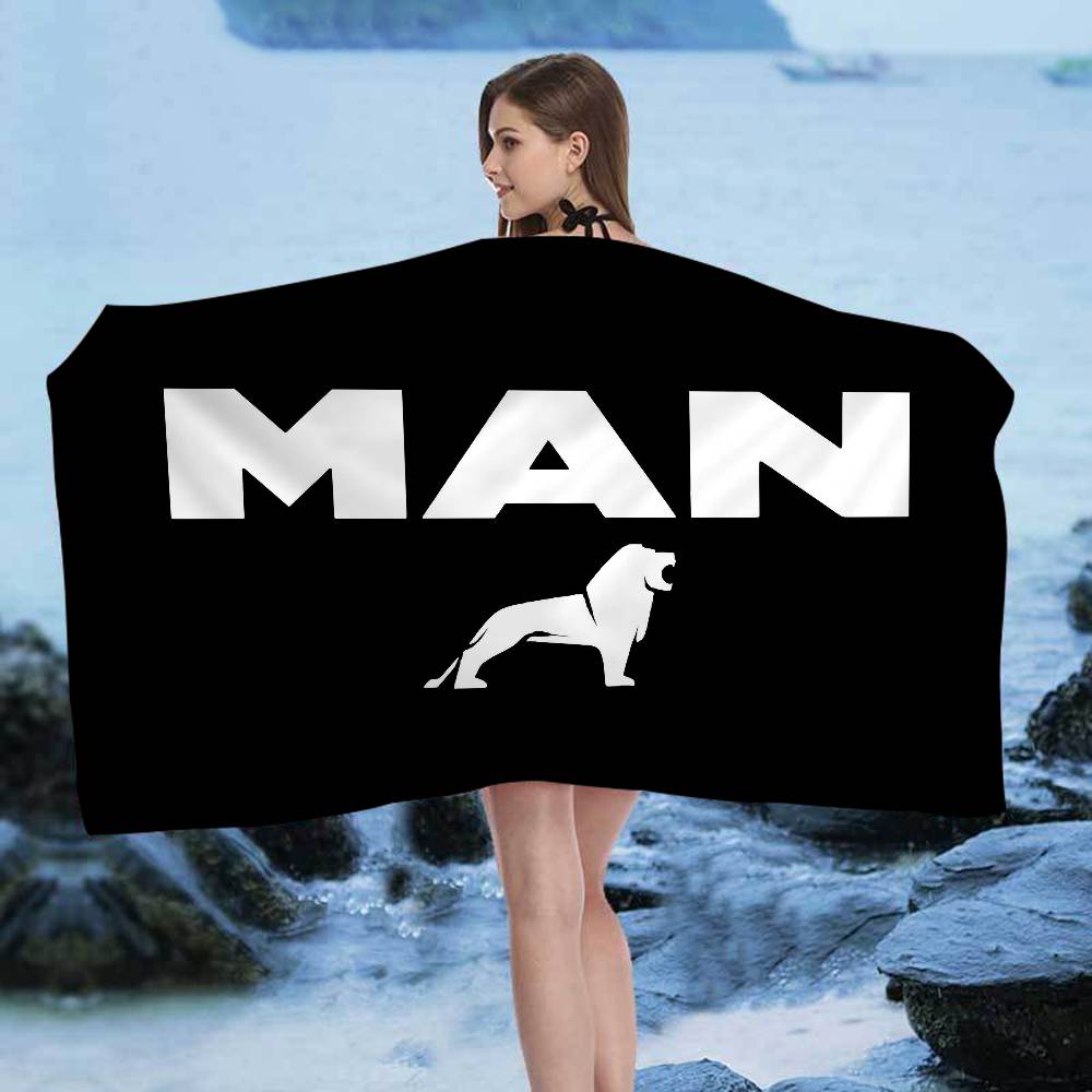 M-Man Truck Logo Microfiber Beach Towel Absorbent Quick Dry Soft Yoga Swimming Resort Mountain Climbing Towel