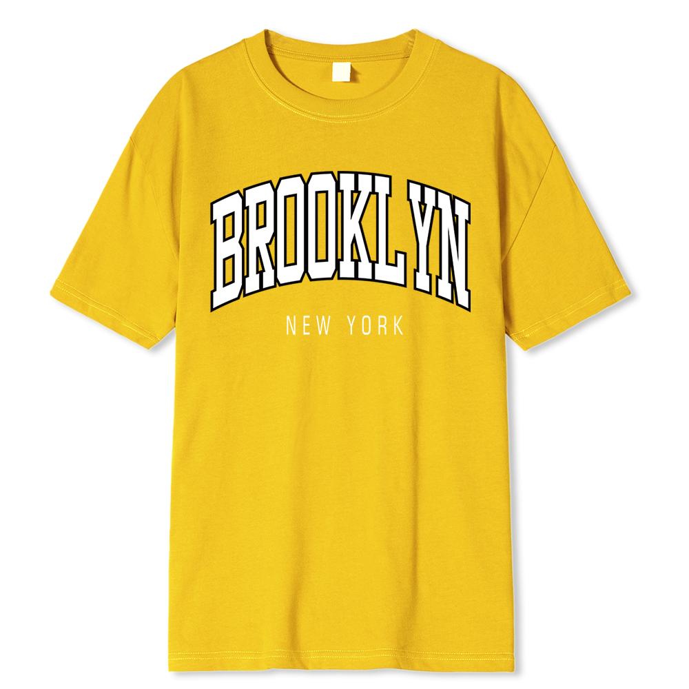Brooklyn New York Druck Damen T-Shirts Sommer 100% Baumwolle Sweat T-Shirts Atmungsaktive lockere Kleidung Hip Hop Crewneck Herrenmode