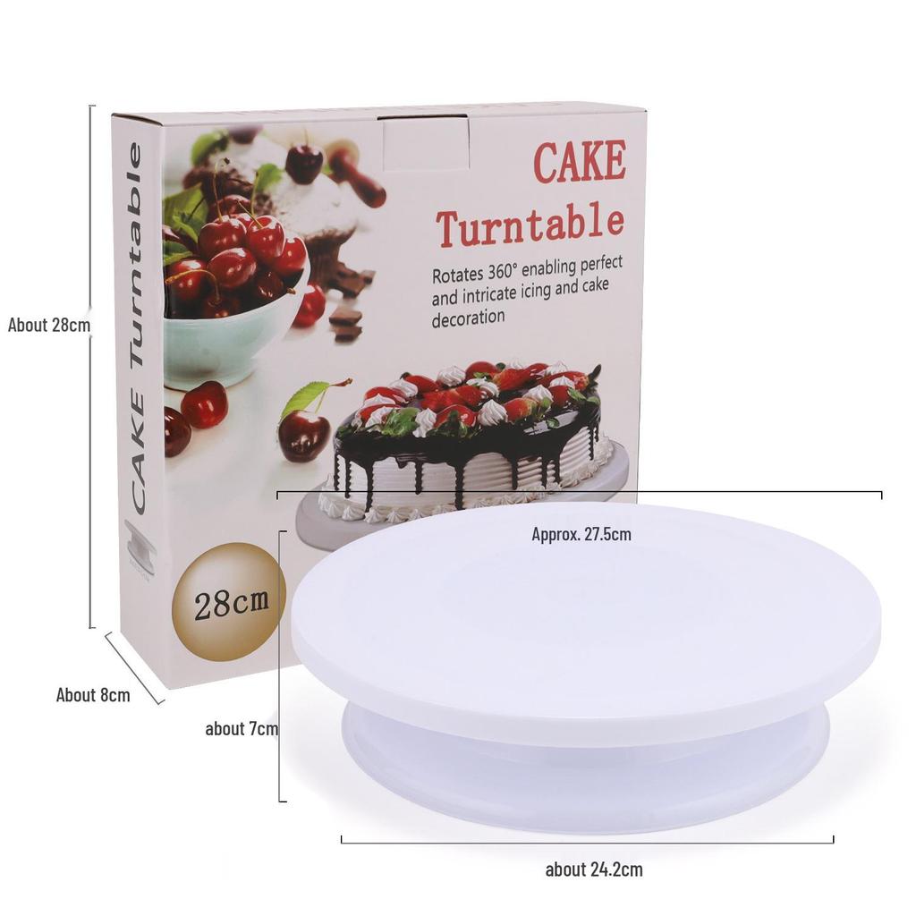 Rotating Cake Decorating Stand - Lightweight & Stable Plastic Turntable