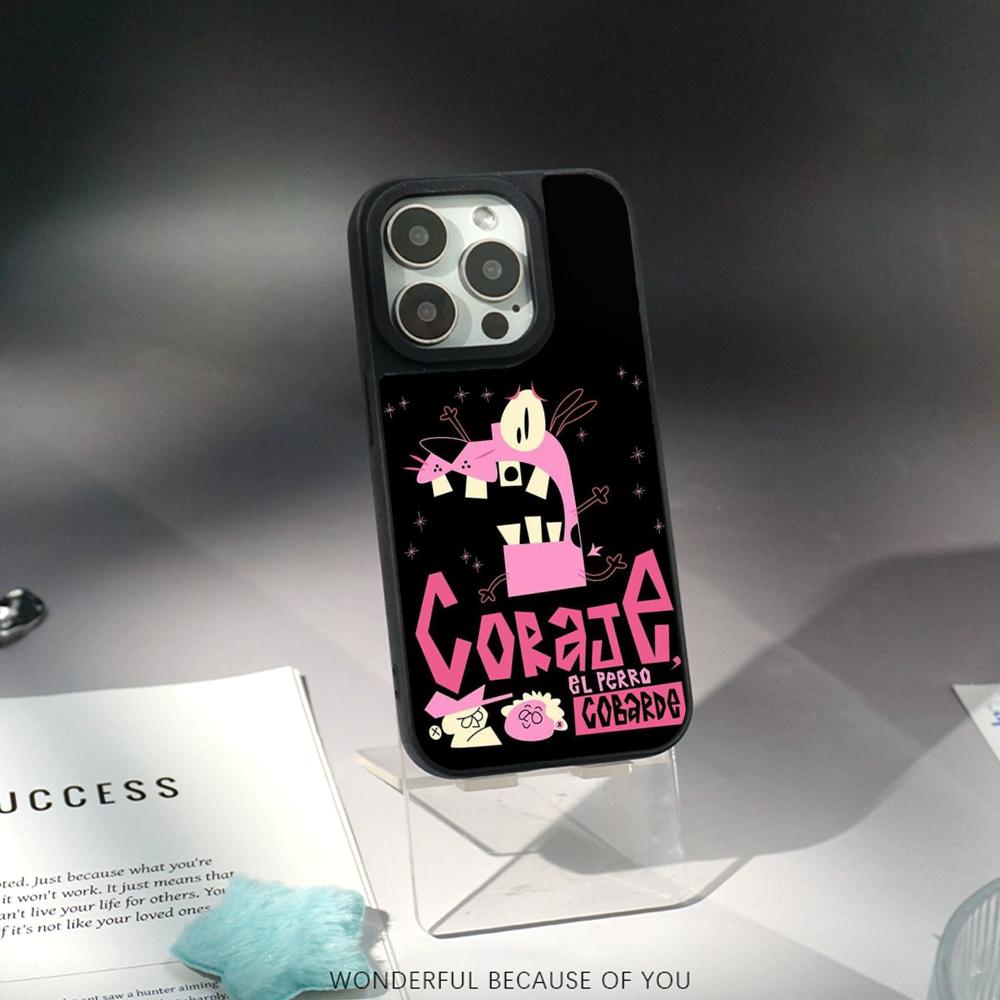 

Courage the cowardly dog cartoon Phone Case for iPhone 17 16 15 14 13 12 Pro Max Sheepskin Carbon fiber protective case iPhone17 Pro Max