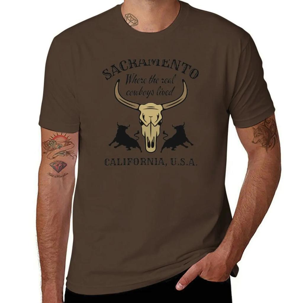 Retro Sacramento, California, U.S.A., Black Text- Vintage Cowboy / Vintage Western T-Shirt vintage mens cotton t shirts