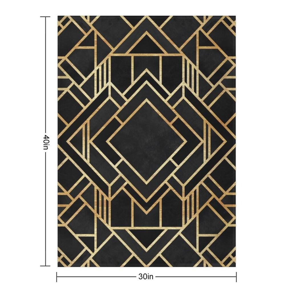 Art Deco Black Throw Blanket Fashion Sofas Polar Bed Covers Wednesday Blankets