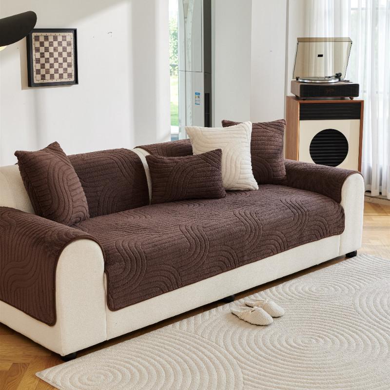 1pcs Solid Color Sofa Cover Anti Slip Scratch Resistant Couch Cushion Living Room Dust-proof Wear Resistant Furniture Protector