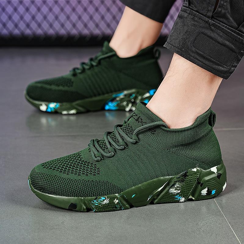 Herren Sneaker Schuhe für Damen Tennis Trend Socken Walking Schuhe Loafer Atmungsaktiv Casual Laufen Sommer Grün Große Größe 35-47
