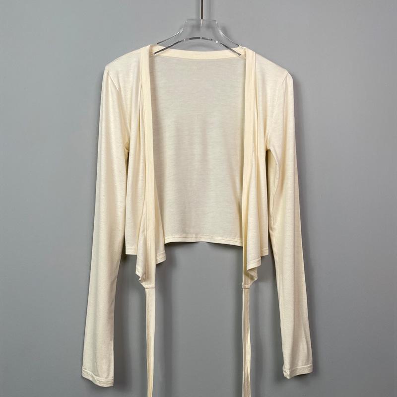 

Dongdaemun Deep V-Neck Bow Long-Sleeve T-Shirt, 2-piece Set - Super Comfortable! One Size