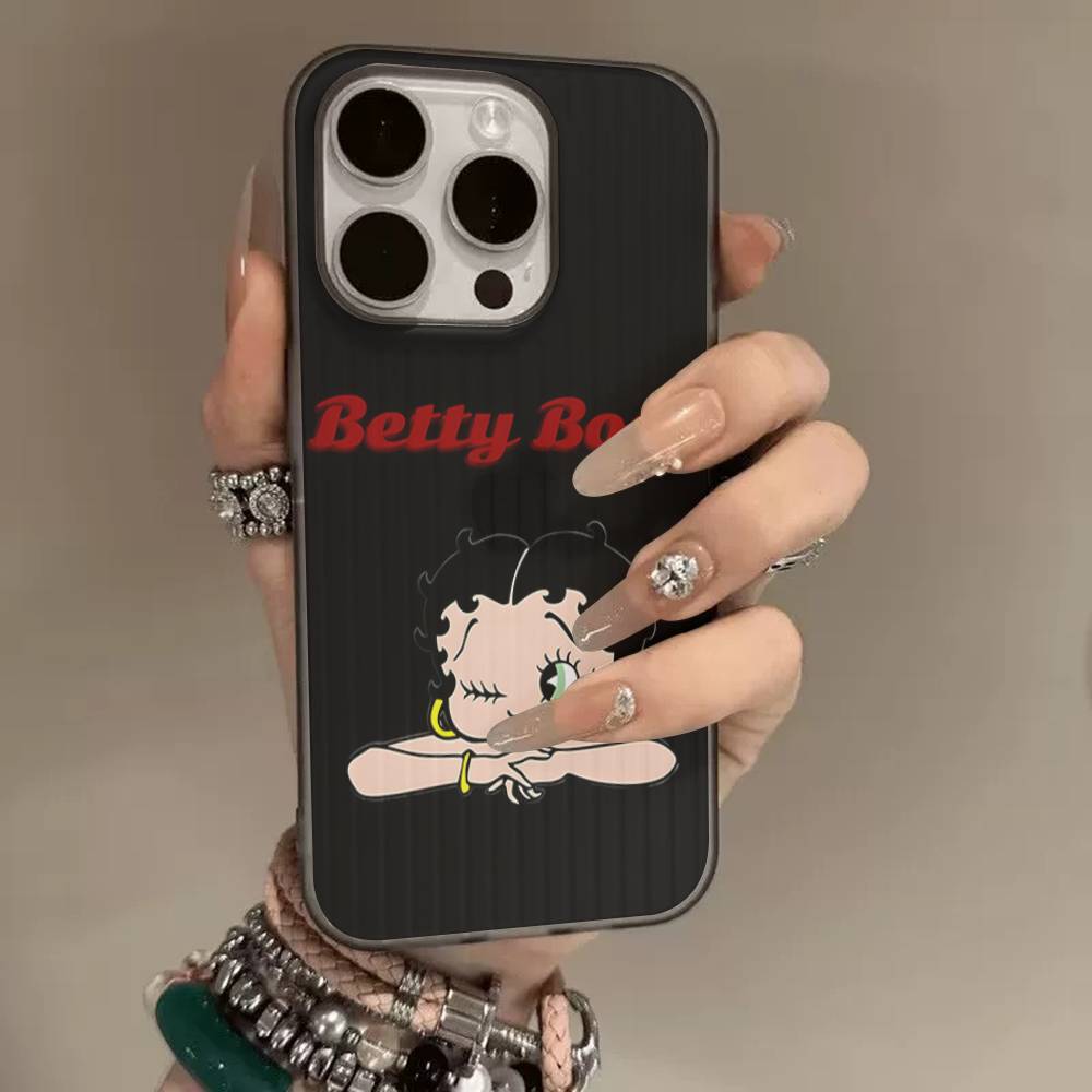 

B-Bettys Boops For IPhone 16 15 14 13 12 11 17 Pro Max Plus Wave Corrugated Phone Case Anti Drop Cover iPhone 13 pro