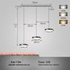 Luminária Pendente Moderna Minimalista NuFeng com 3 Lâmpadas para Sala de Jantar