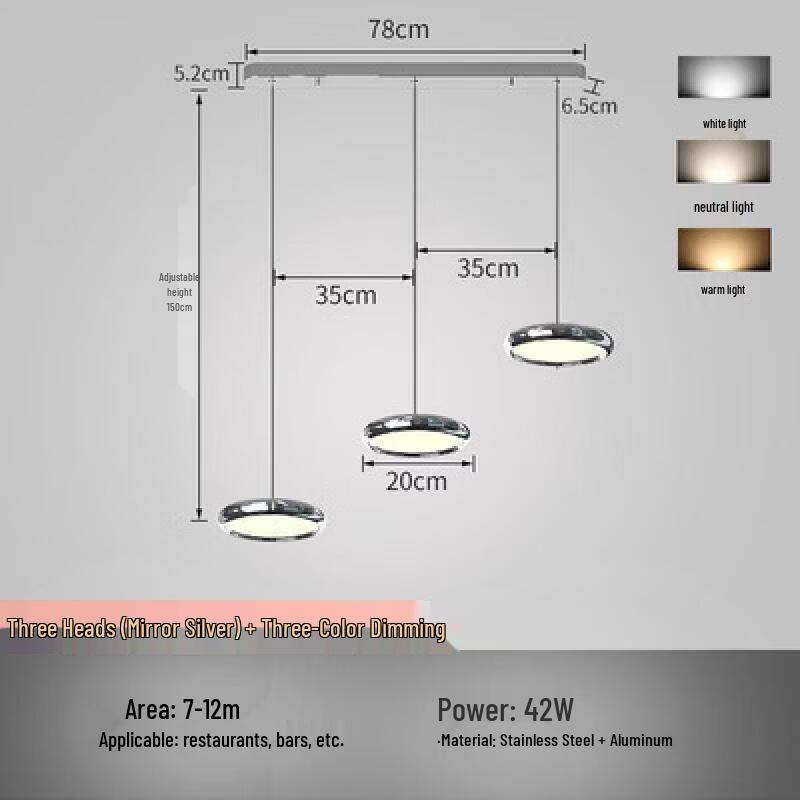 NuFeng Modern Minimalist 3-Head Dining Room Pendant Light
