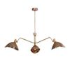 Mid‑Century Modern 3‑Light Raw Brass Sputnik Chandelier — Curved Pendant Fixture