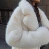 VAYLA Faux Fox Fur Coats Women Solid Fur Jackets Mid Length Button Lapel Collar Long Sleeves Thick Loose Fit Casual  Autumn Winter