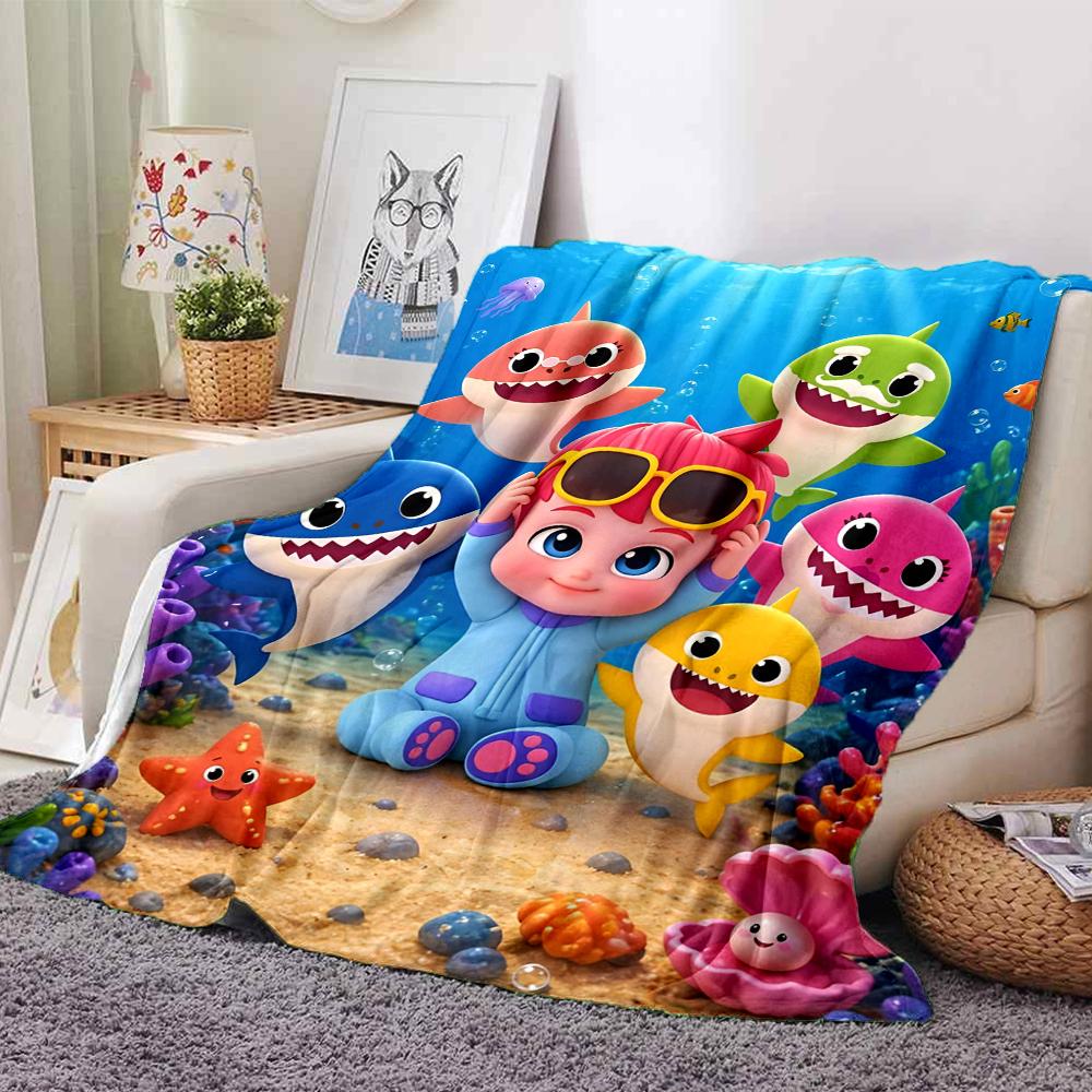 Shark Theme Printed Blanket - Perfect for Couch, Bed, Travel & Outdoor Use | Machine Washable, Cozy & Durable.