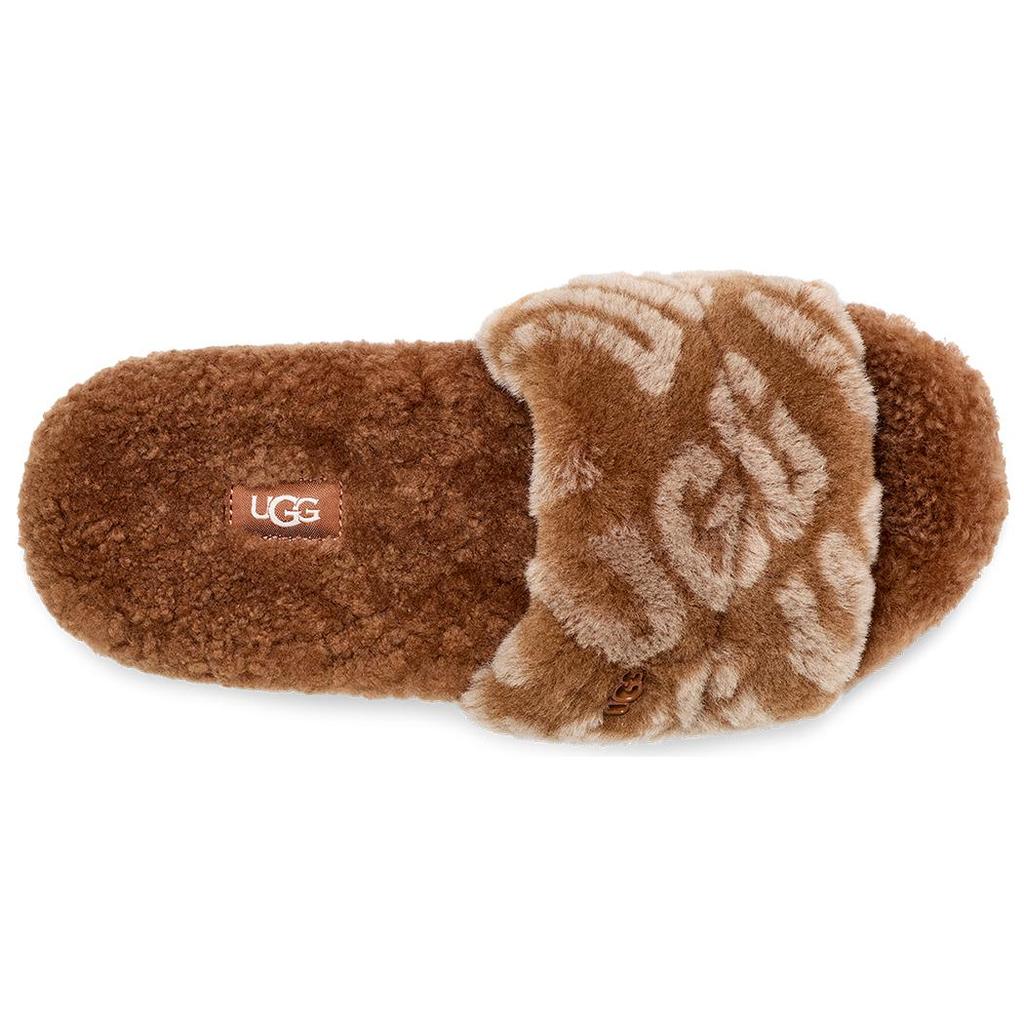 New UGG Logo Slides 'Brown' Women's 1148770-HWD